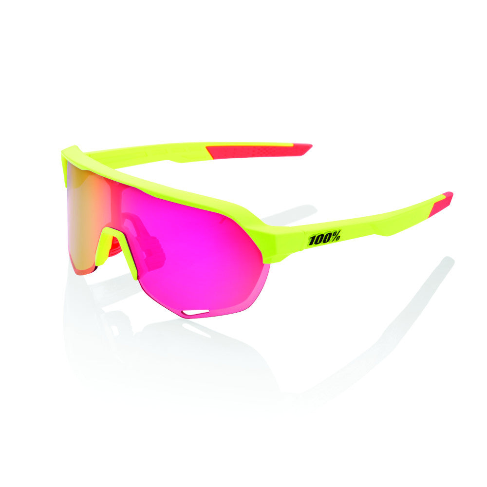 Lunette S2 Washed Out Mat Jaune Neon avec Lentille Mauve Multilayer Miroir