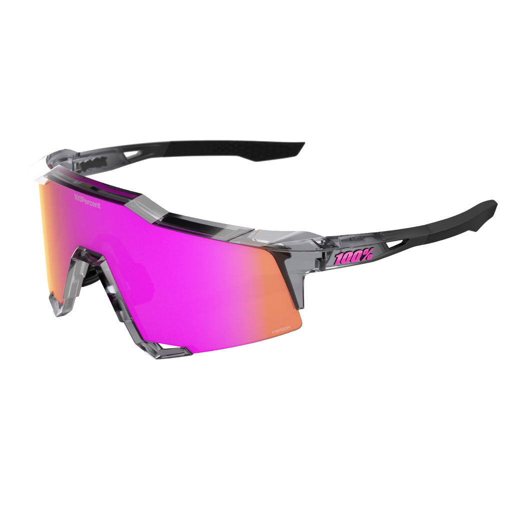 Lunettes de baseball 100% SPEEDCRAFT MLB Gris Translucide Poli – Lentille Miroir HiPER Rose Vital