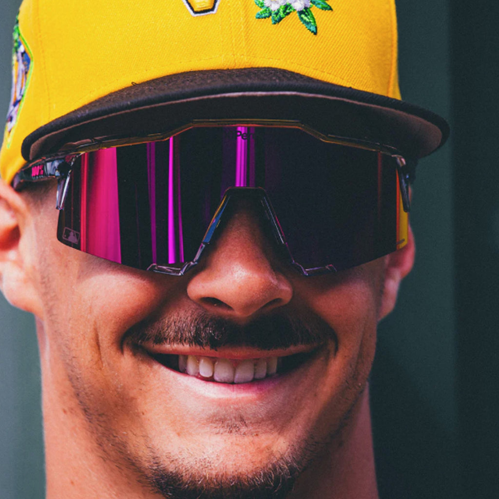 Lunettes de baseball 100% SPEEDCRAFT MLB Gris Translucide Poli – Lentille Miroir HiPER Rose Vital