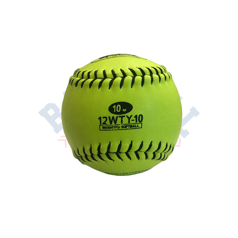 Balle de Softball 12" en Cuire Jaune 10oz