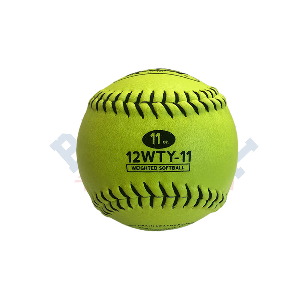 Balle de Softball 12" en Cuire Jaune 11oz