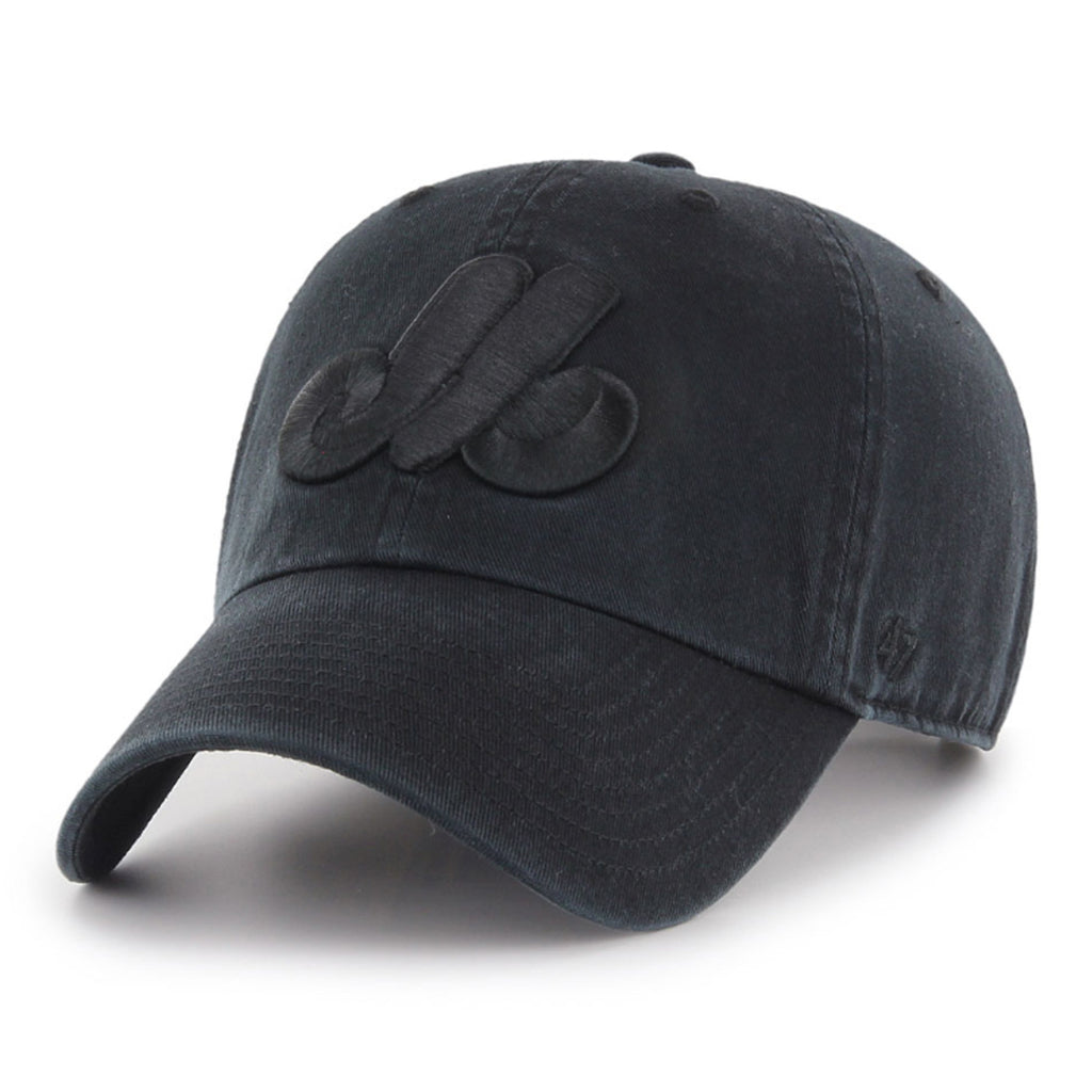 Montreal Expos MLB Clean Up Black on Black Cap