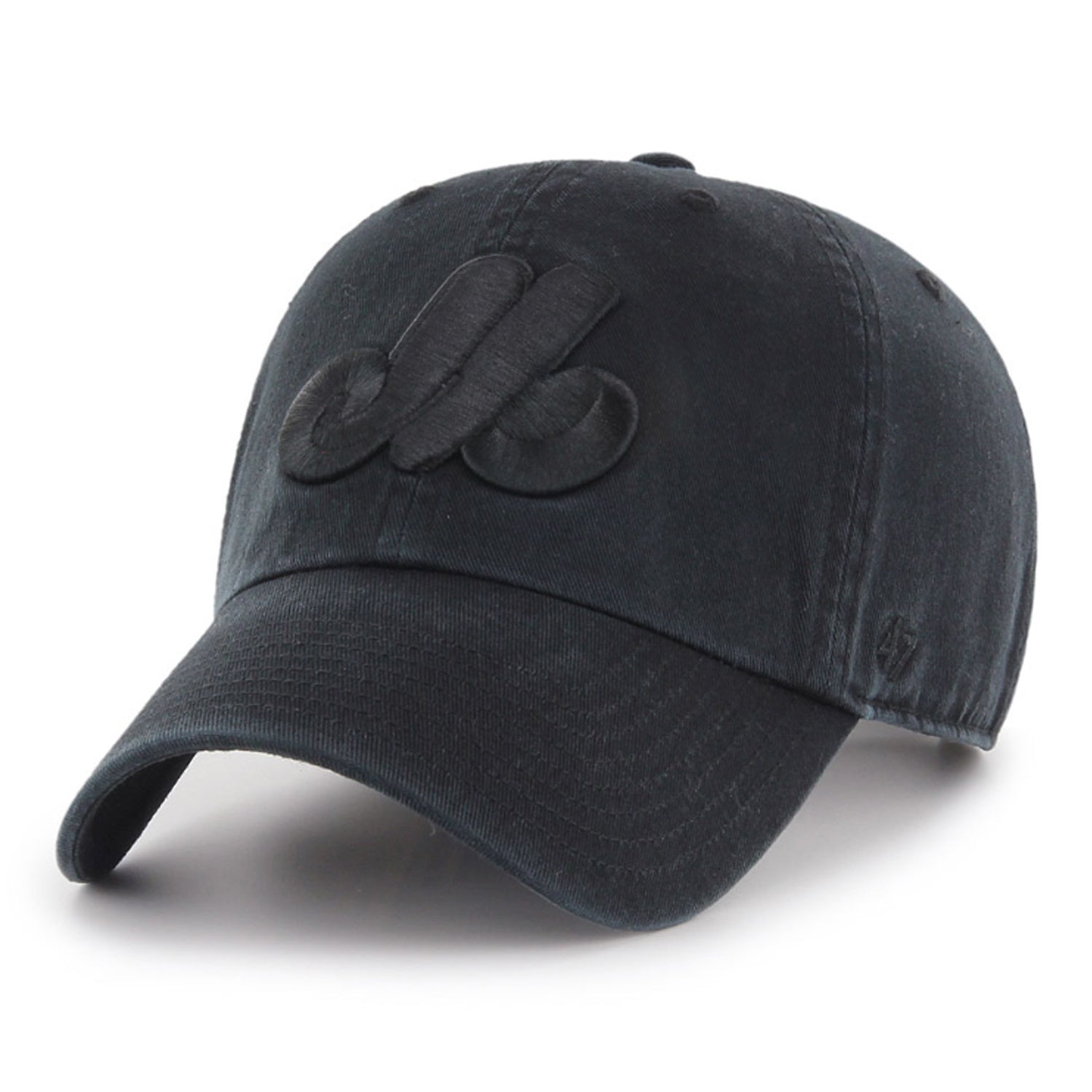 Montreal Expos MLB Clean Up Black on Black Cap