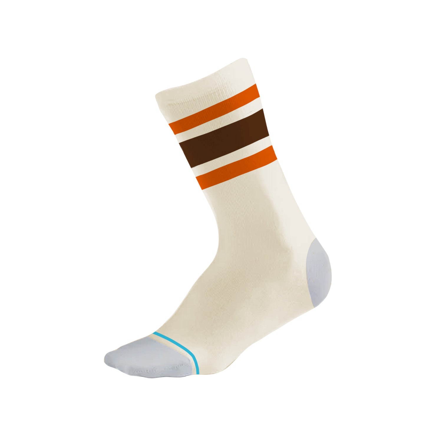 Cream Baseball Crew Socks