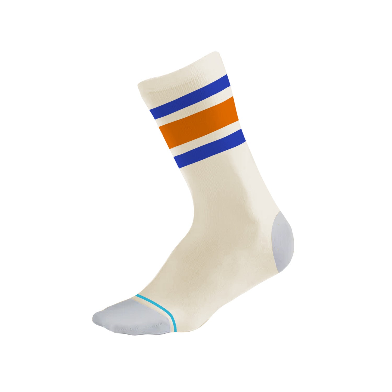 Cream Baseball Crew Socks