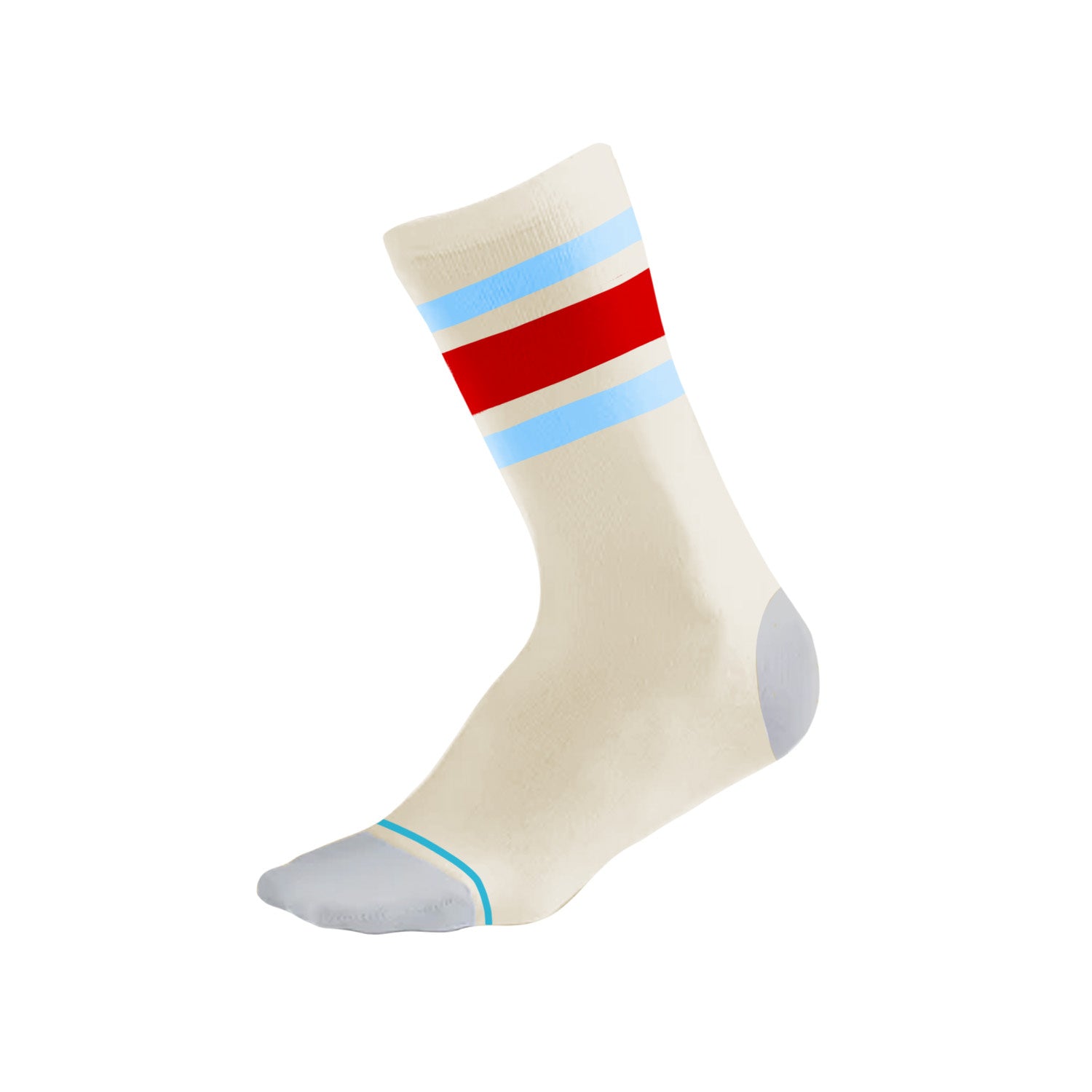 Cream Baseball Crew Socks