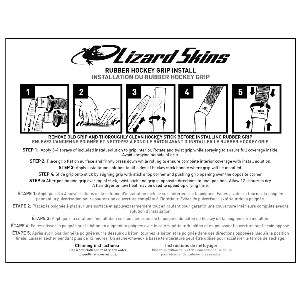 Lizard Skins Poignée de hockey en caoutchouc nervurée Snipe Classic Knob