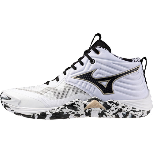 Chaussures de volleyball Mizuno Wave Momentum 4 Elite Mid Unisexe – Stabilité, confort et performance