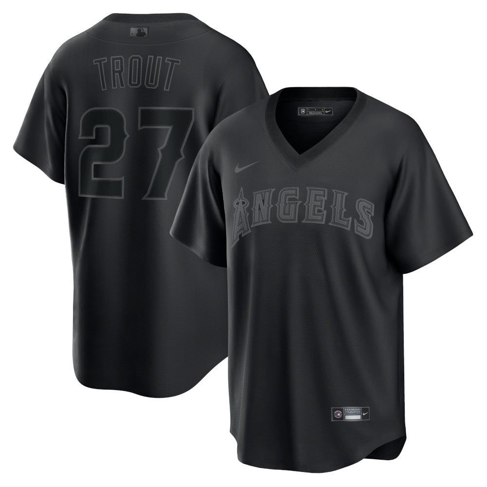 Los Angeles Angels Mike Trout Pitch Black Fashion Jersey