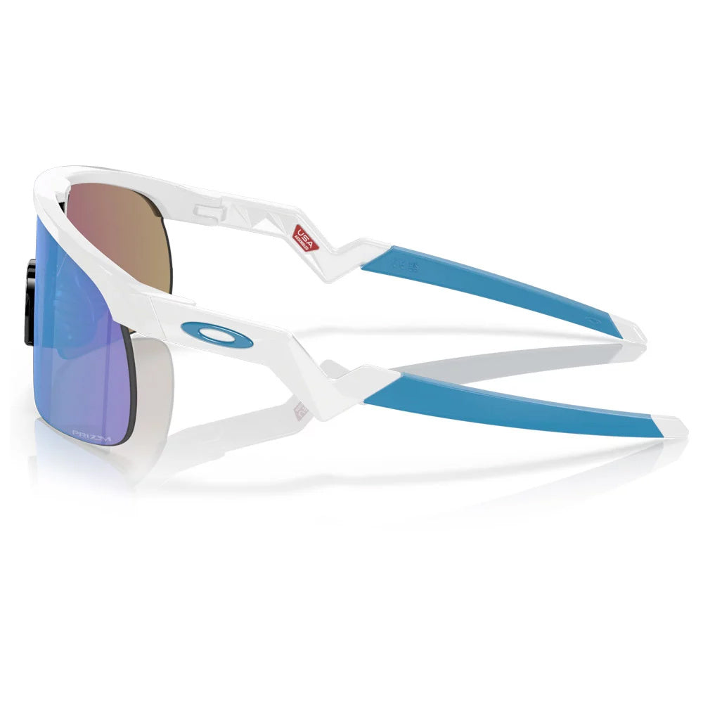 Resistor Polished White w/ Prizm Sapphire Iridium Youth Sunglasses