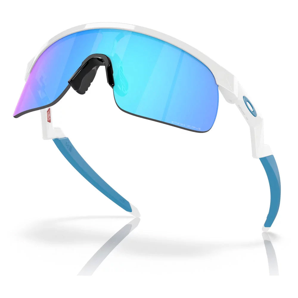 Resistor Polished White w/ Prizm Sapphire Iridium Youth Sunglasses