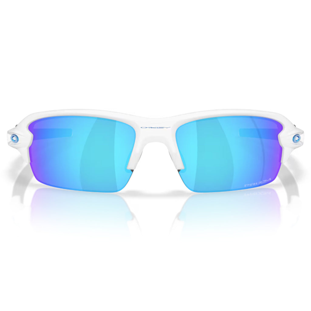 Flak 2.0 S Polished White w/ PRIZM Sapphire Sunglasses