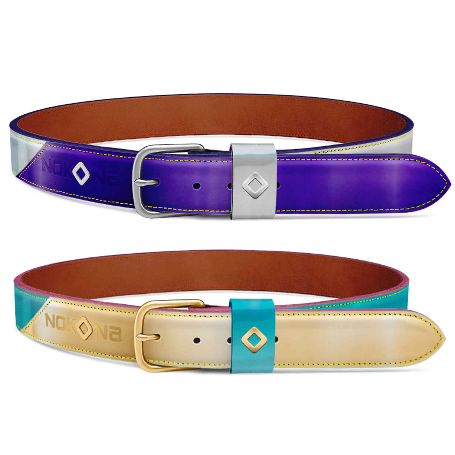 Chrome Leather Baseball Belt