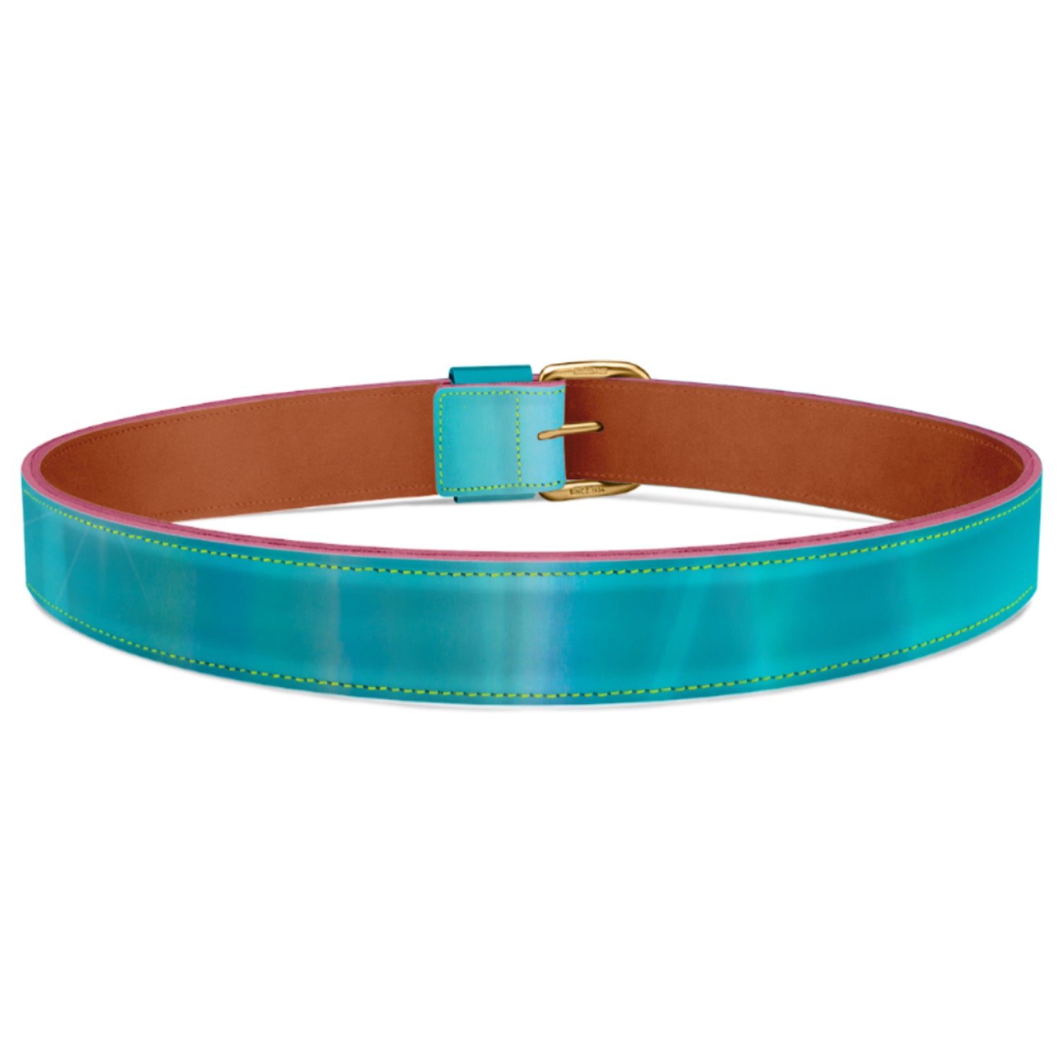 Chrome Leather Baseball Belt