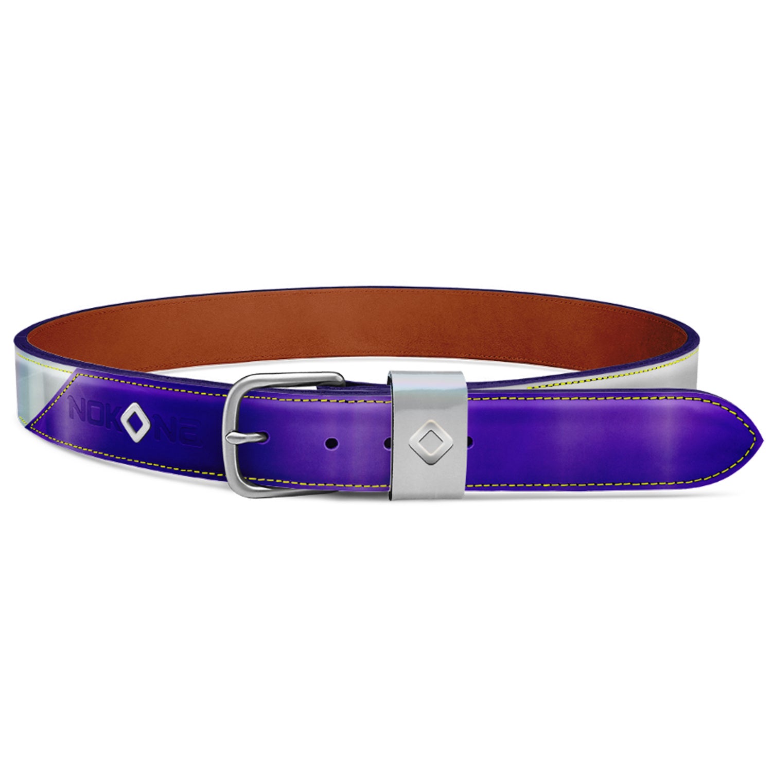 Chrome Leather Baseball Belt