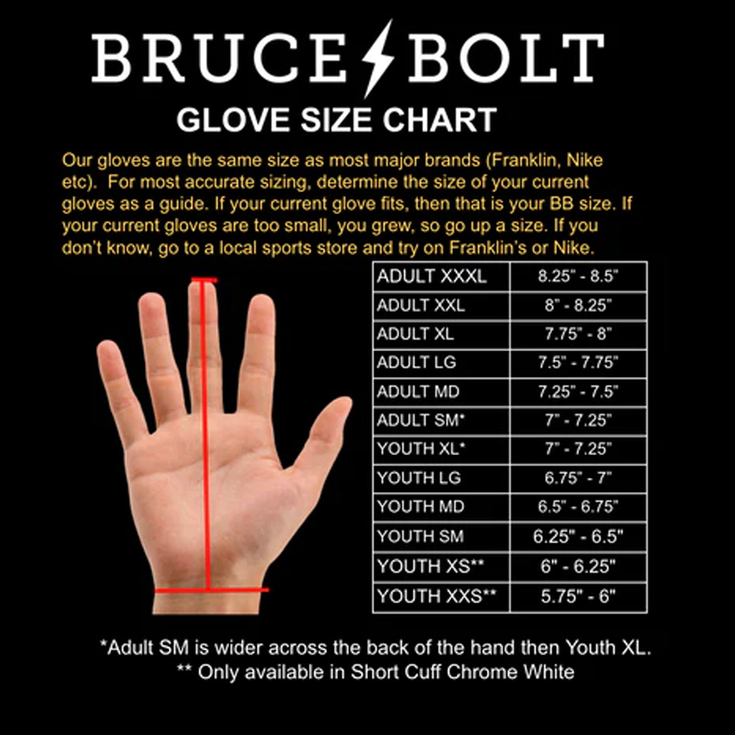 Premium Pro Short Cuff Chrome Series Youth Batting Gloves