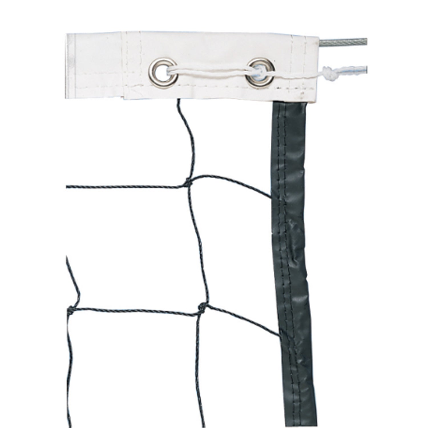 Vinyl Volleyball Net w/ Steel Cable Top & Nylon Roped Bottom