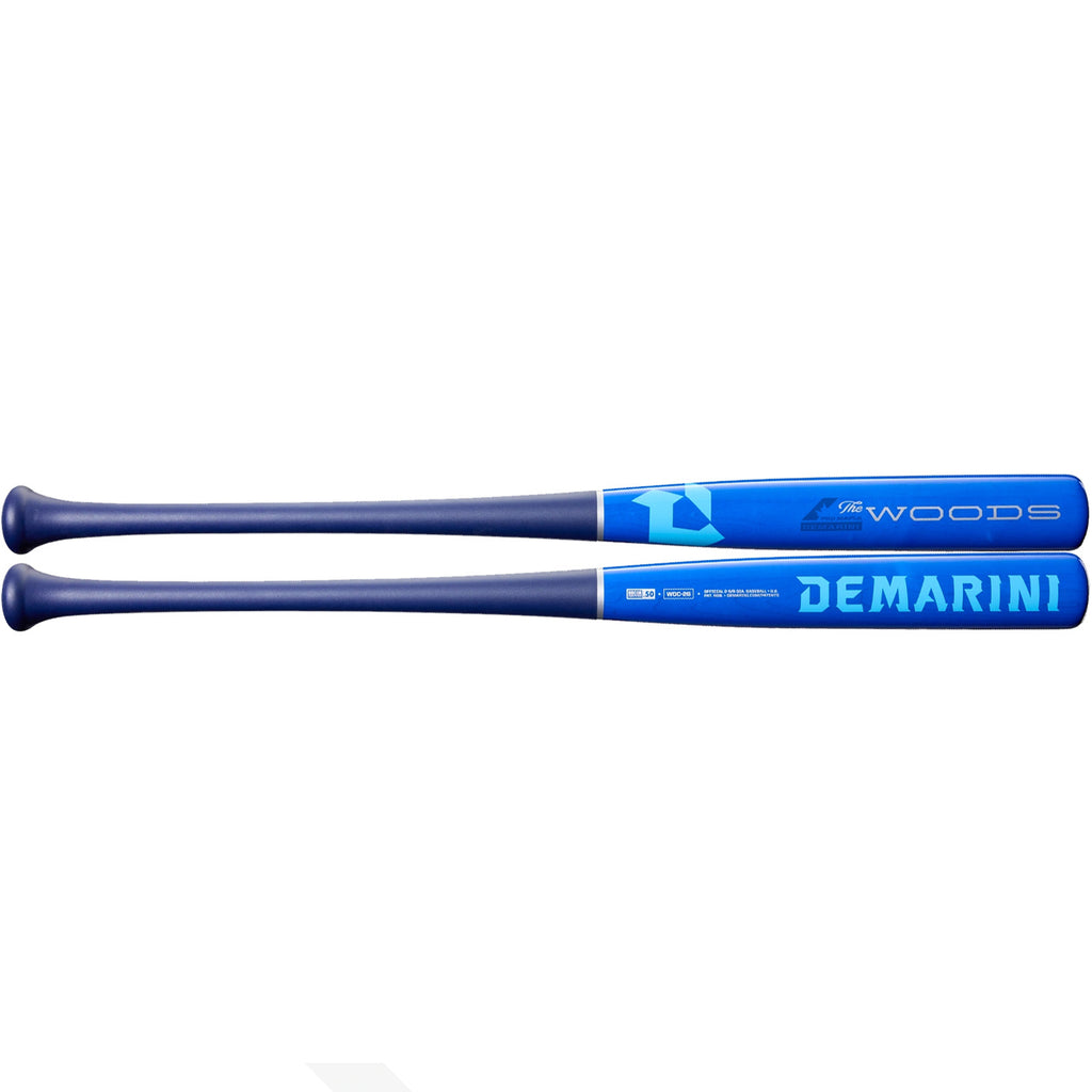Bâton de baseball adulte Demarini The Woods homologué BBCOR (-3), bois composite royal