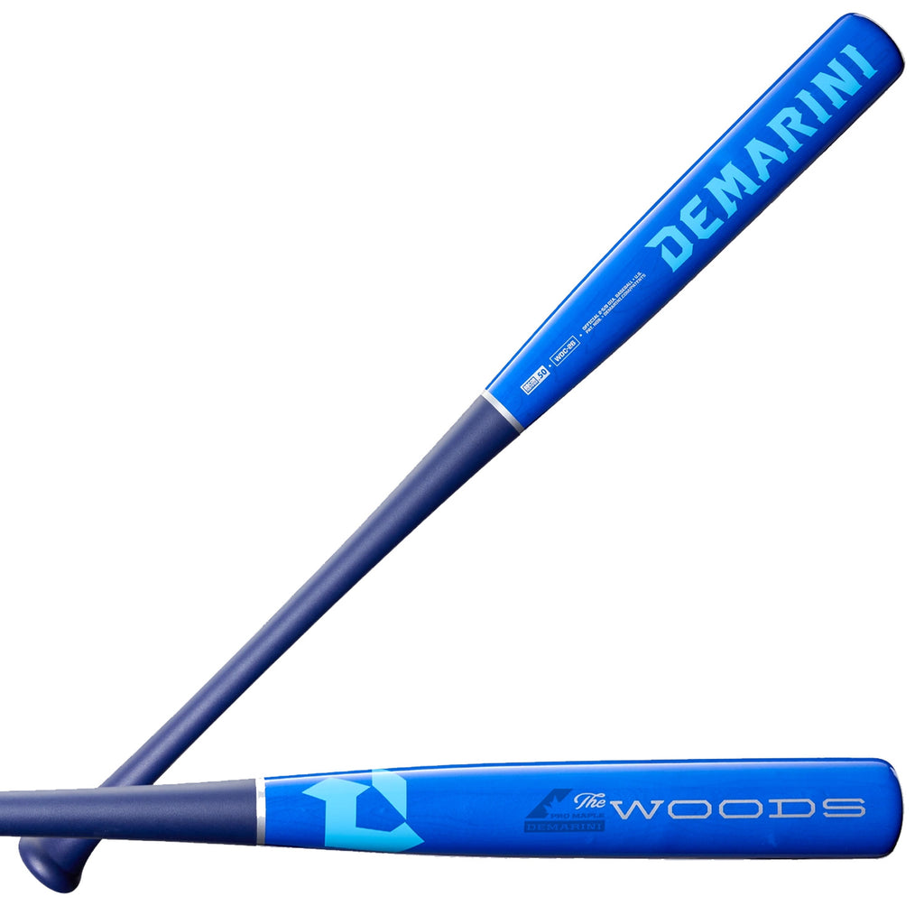 Bâton de baseball adulte Demarini The Woods homologué BBCOR (-3), bois composite royal