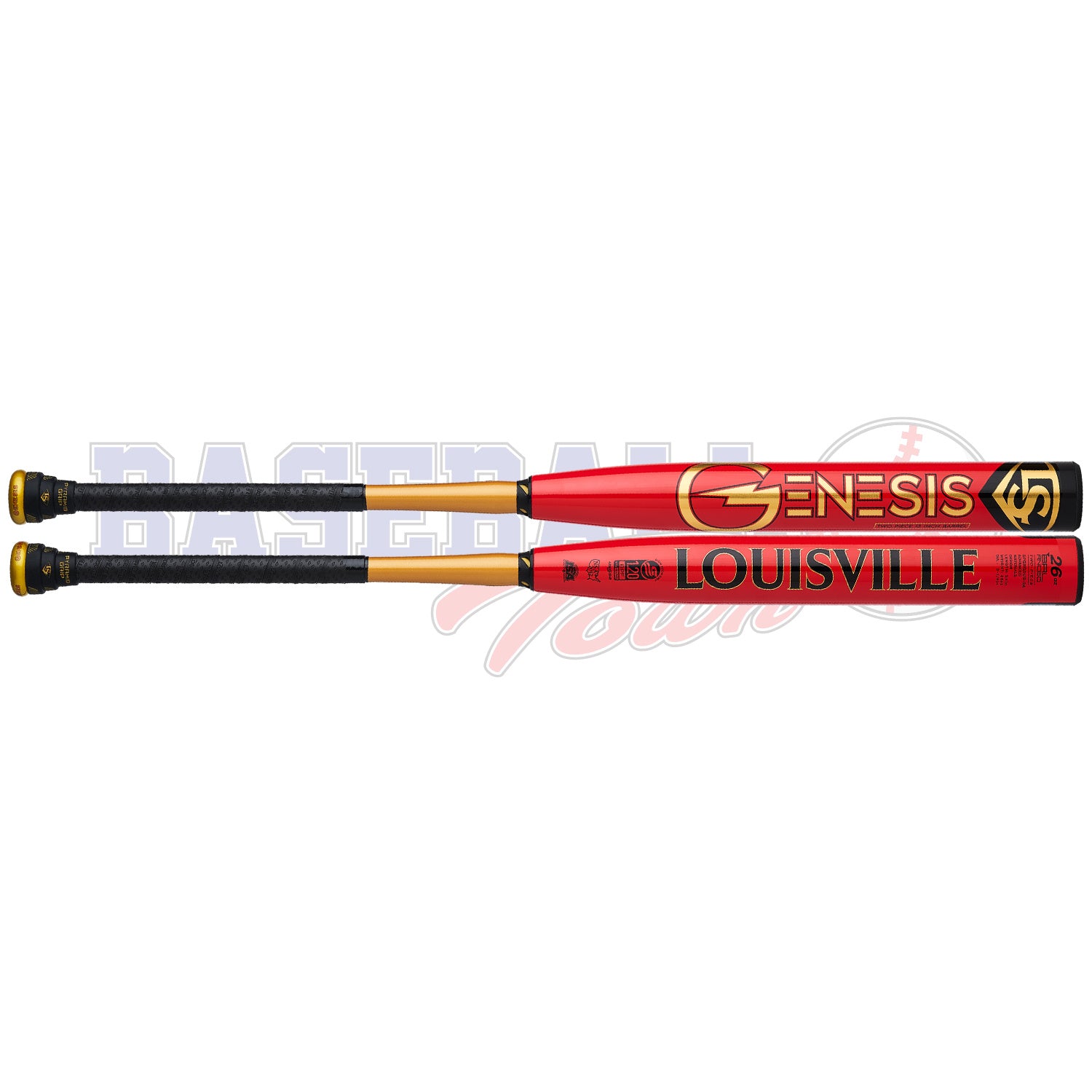 Bâton de Slowpitch 2024 Genesis Rouge et Or V2 Balancé Baril 13"