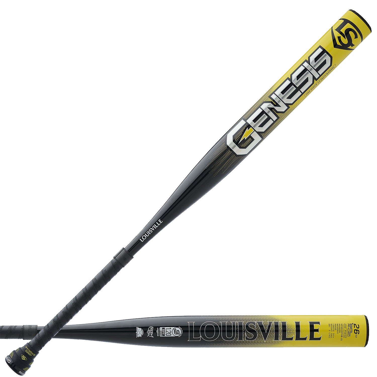 Bâton de Slowpitch Genesis 1-Pièce Série Néon USSSA Baril 13" Balancé
