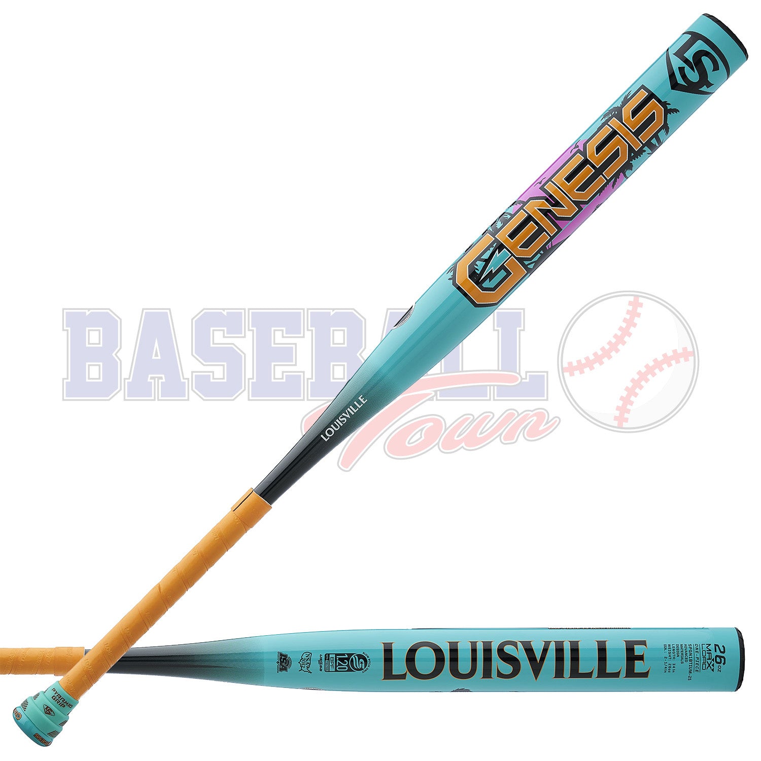 Bâton de Slowpitch 2025 Genesis Castaway Island USSSA 1-Pièce Baril 13" Maxload 