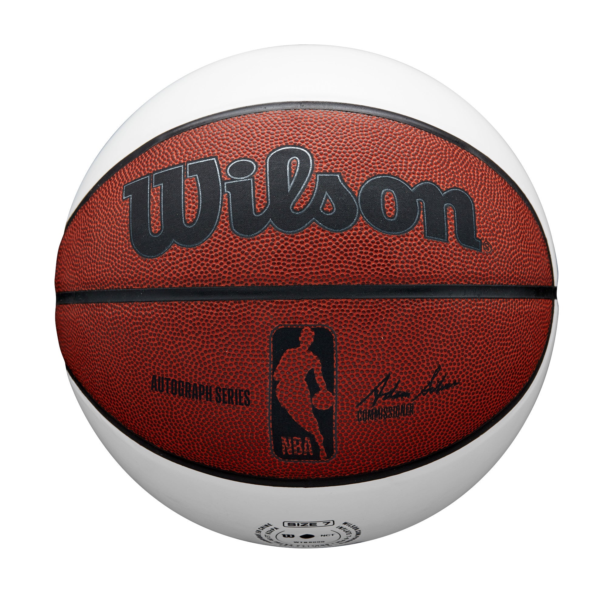 Ballon de basketball Wilson NBA Autograph – Taille 7 – Surface blanche pour signature