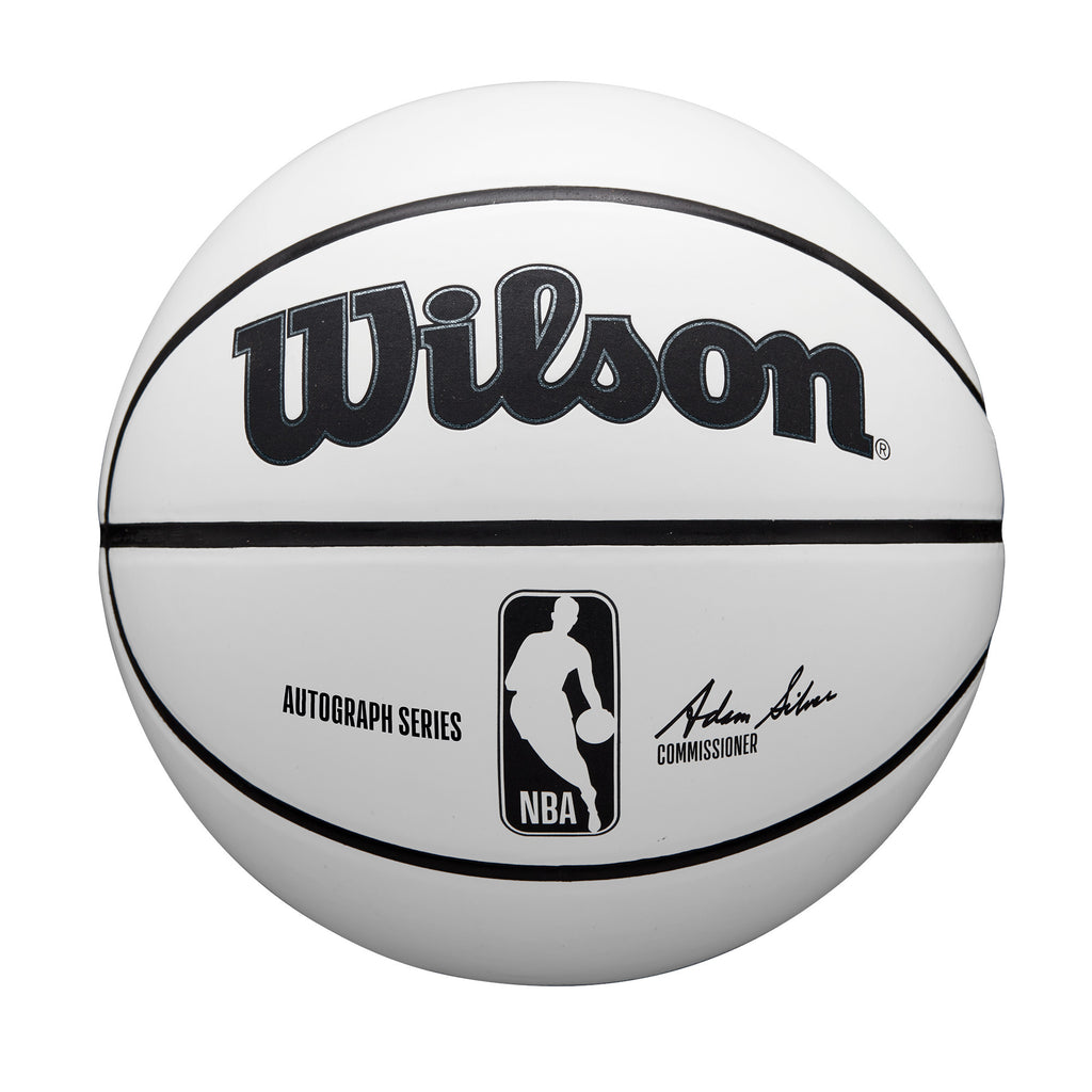 Ballon de basketball Wilson NBA Autograph – Taille 7 – Surface blanche pour signature