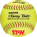 Yellow Gray Dot SPN Softball Ball (UN)
