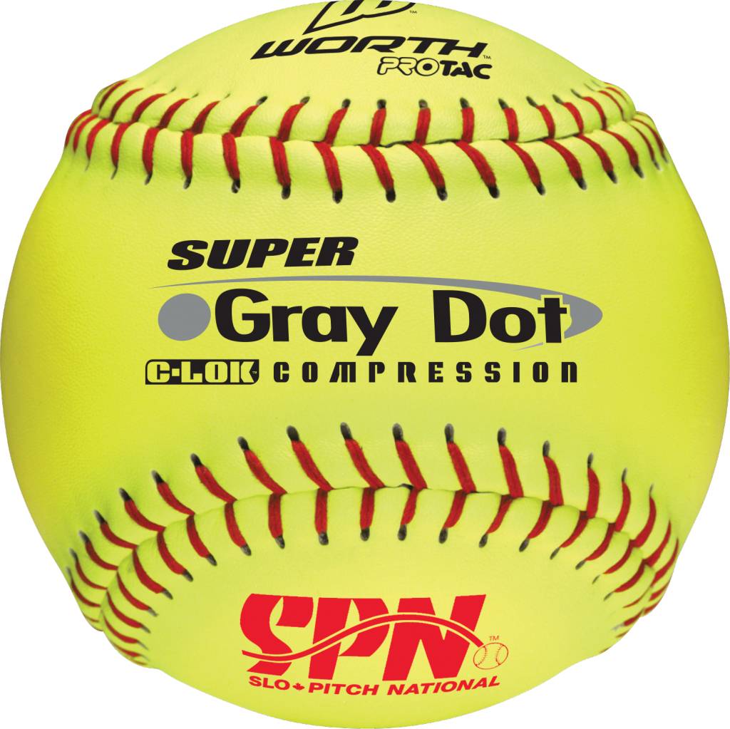 Balle de Softball  Gray Dot Jaune SPN (UN)